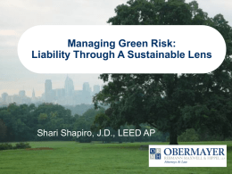 Managing Green Risk - American Bar Association
