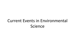Current Events in Environmental Science