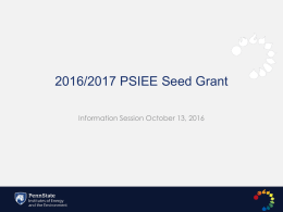 2016/2017 PSIEE Seed Grant