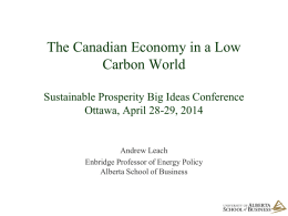 The Canadian Economy in a Low Carbon World