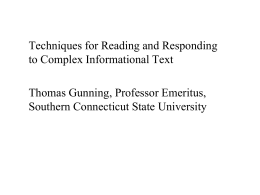 Techniques for Reading and Responding to