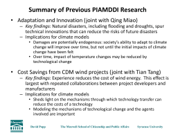 Summary of Previous PIAMDDI Research