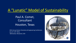 A “Lunatic” Model of Sustainability