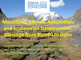Mountains, Climate Adaptation, and Sustainable Development
