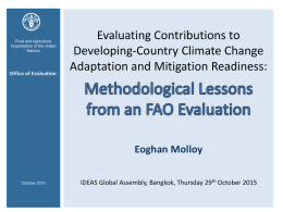 Methodological Lessons from an FAO