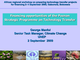 Financing opportunities of the Poznan Strategic Programme