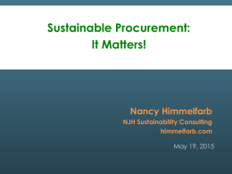 Nancy Himmelfarb NJH Sustainability Consulting himmelfarb.com