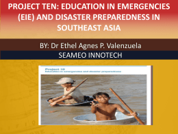 project ten: education in emergencies (eie) and disaster