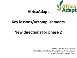 AfricaAdapt presentation at IDRC Official Side event, Durban
