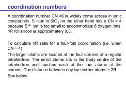 Ionic coordination numbers