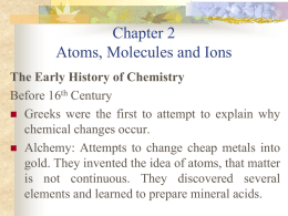 Chapter 2 Atoms, Molecules and Ions