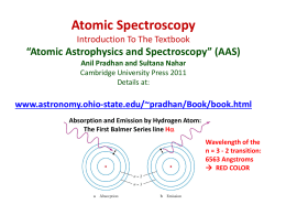 Atomic Spectroscopy With Reference To The Textbook Atomic
