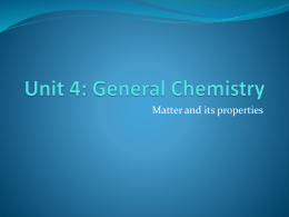 Unit 4: General Chemistry