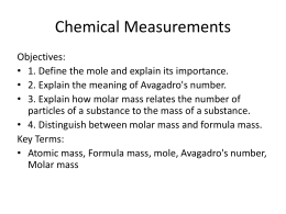 Chemical Measurements - Santa Susana High School