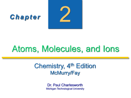 Atoms. Molecules, and Ions