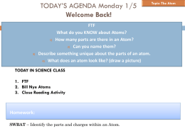 TODAY’S AGENDA Monday 1/5 Welcome Back!