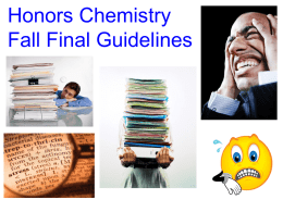 Chemistry I Fall Final Review Guide