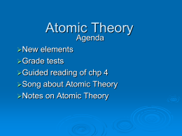 Day 20 Atomic Theory I - WaylandHighSchoolChemistry