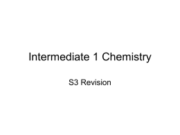 Intermediate 1 Chemistry - Deans Community High School