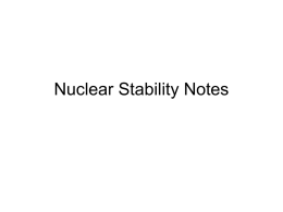 Nuclear Stability Notes