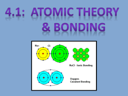 4.1 ATOMIC THEORY & BONDING