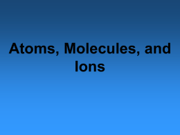 CHE111-2 Atoms Molecules Ions