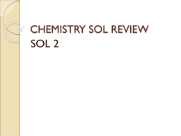 CHEMISTRY SOL REVIEW