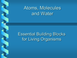 Chemistry: Atoms, Molecules and Water
