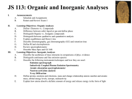 JS 113: Organic Analysis