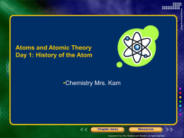 Day 1: History of the Atom