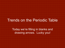 Trends on the Periodic Table