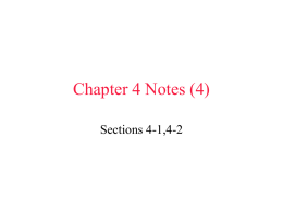 Chapter 4 Notes