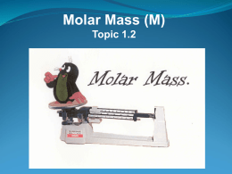 Topic 1 Molar Mass