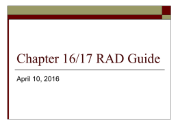 Chapter 16/17 RAD Guide