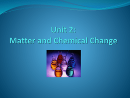 Matter and Chemical Change