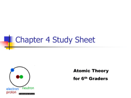 Chapter 4 Study Sheet