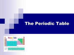 The Periodic Table 2013