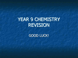 year 9 chemistry revision
