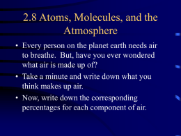 2.8 Atoms, Molecules & the Atmosphere Notes