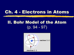 II. Bohr Model of the Atom