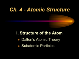 I. Structure of the Atom