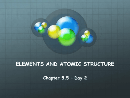 Elements and atomic structure