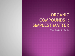 Organic compounds I: Simplest matter
