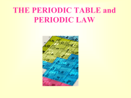 THE PERIODIC TABLE and PERIODIC LAW