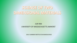 The Science of Two Dimensional Materials