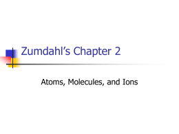 Zumdahl*s Chapter 2