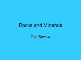 Rocks and Minerals - Effingham County Schools