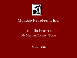 Monoco Petroleum, Inc. La Jolla Prospect