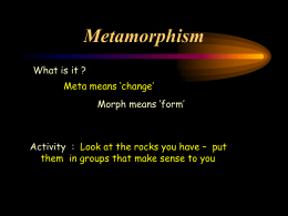 Metamorphism - Earth Science Teachers' Association