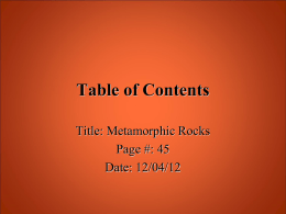 Table of Contents - Mr. Tobin's Earth Science Class